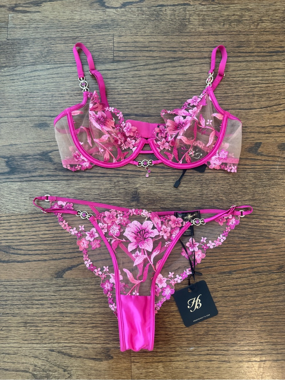 Honey Birdette Aluna Pink Set - Picture 9 of 16